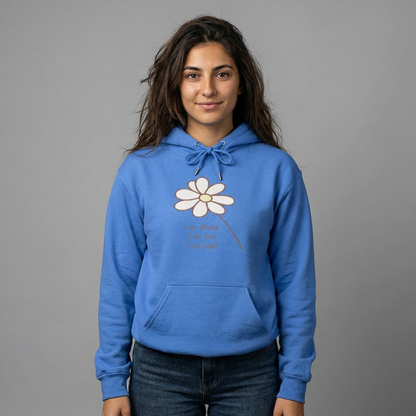 Daisy Minimalist Hoodie — Simple Hand-Drawn Flower Pullover