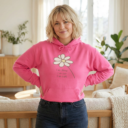 Daisy Minimalist Hoodie — Simple Hand-Drawn Flower Pullover