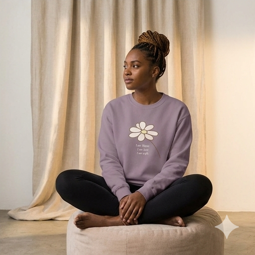 Daisy Line Art Sweatshirt — Minimal Floral Crewneck