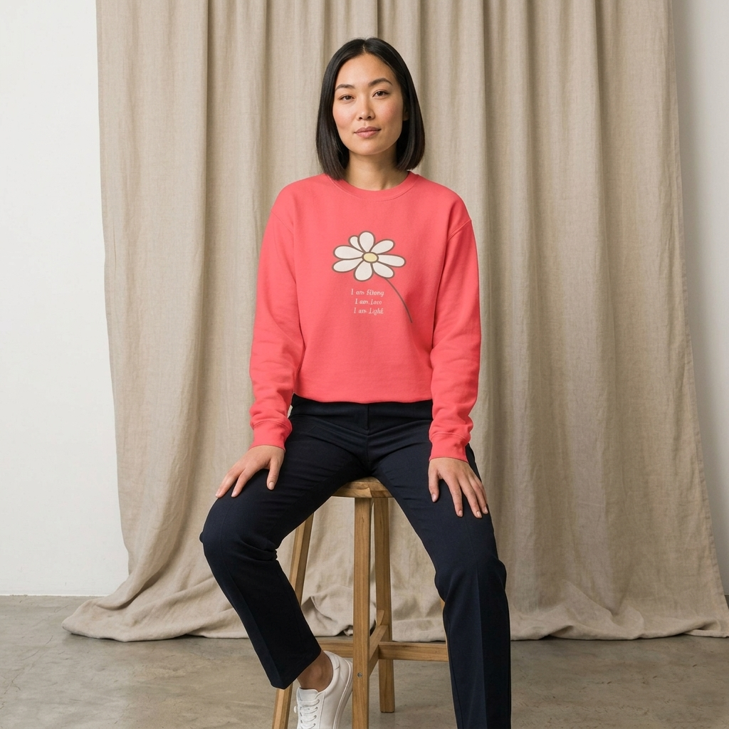 Daisy Line Art Sweatshirt — Minimal Floral Crewneck