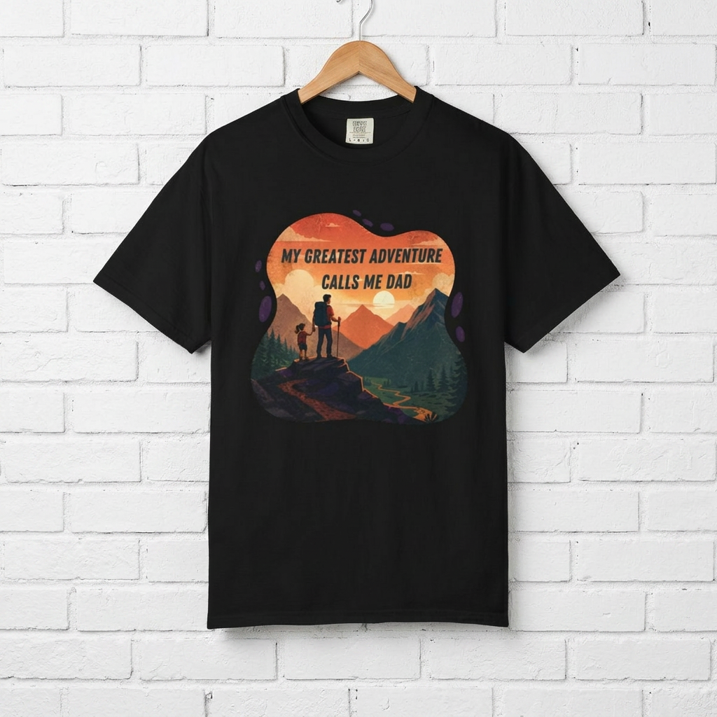 My Greatest Adventure Calls Me Dad T-shirt | Dad and Child Hiking Design