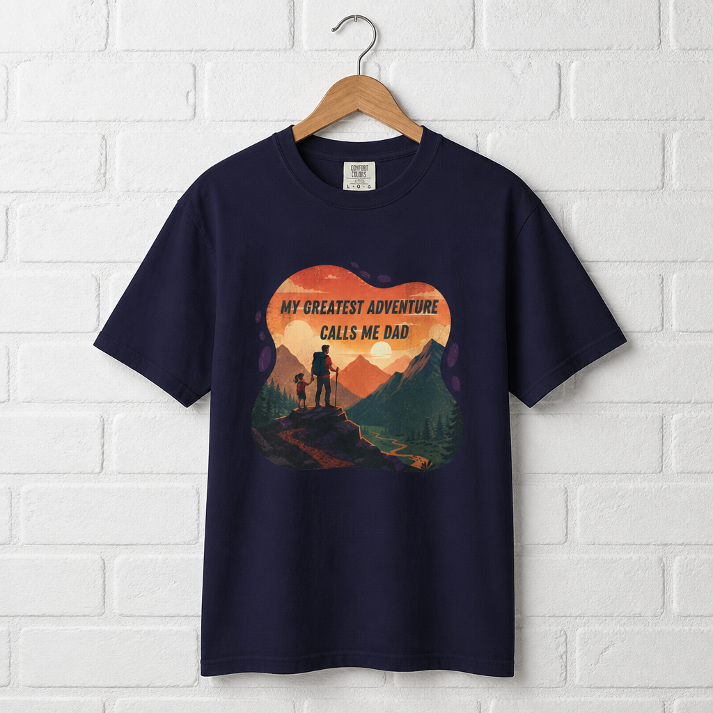 My Greatest Adventure Calls Me Dad T-shirt | Dad and Child Hiking Design