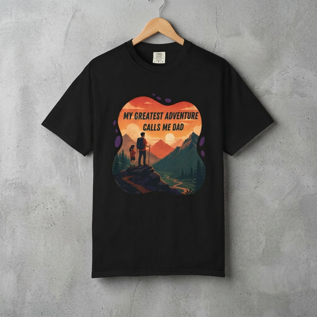 My Greatest Adventure Calls Me Dad T-shirt | Hiking Dad Mountain Design