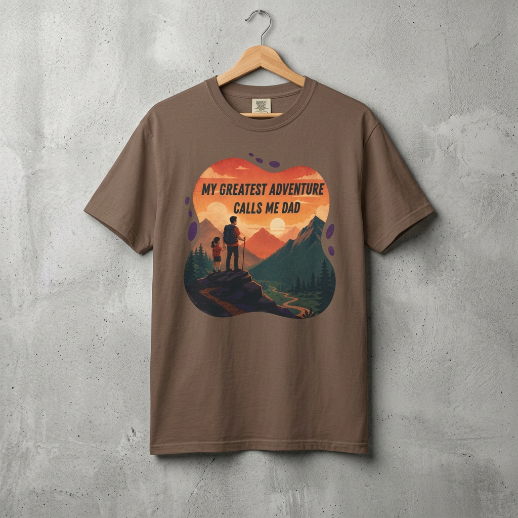 My Greatest Adventure Calls Me Dad T-shirt | Hiking Dad Mountain Design