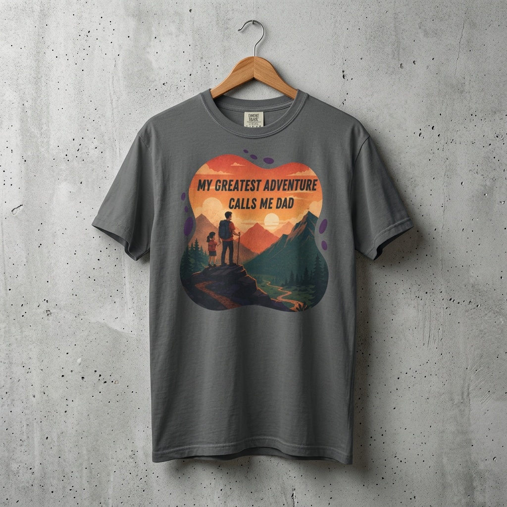 My Greatest Adventure Calls Me Dad T-shirt | Hiking Dad Mountain Design