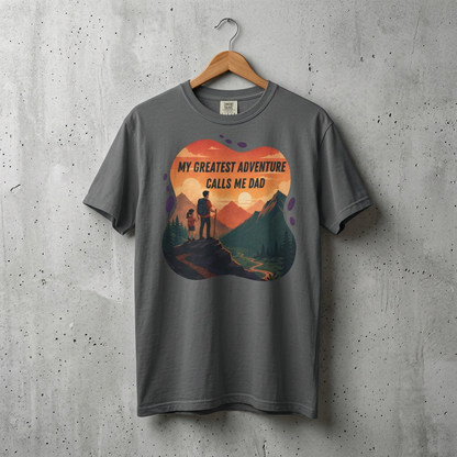 My Greatest Adventure Calls Me Dad T-shirt | Hiking Dad Mountain Design