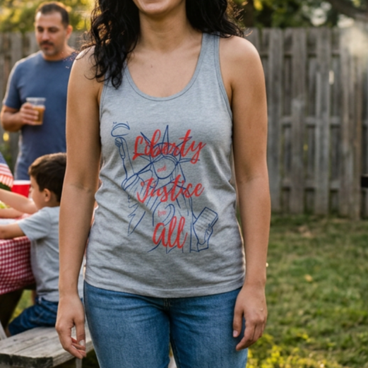 Liberty and Justice for All tank top | Statue of Liberty