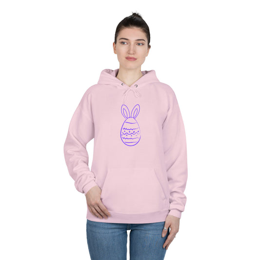 Purple Easter Bunny Egg Hoodie - Minimal Pastel Holiday Pullover