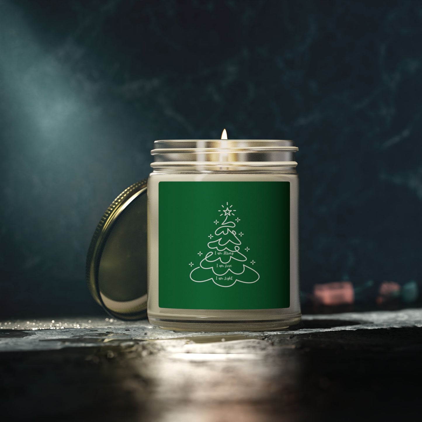 Holiday Christmas Tree Jar Candle Coconut Apricot Scented Candle (4oz & 9oz)
