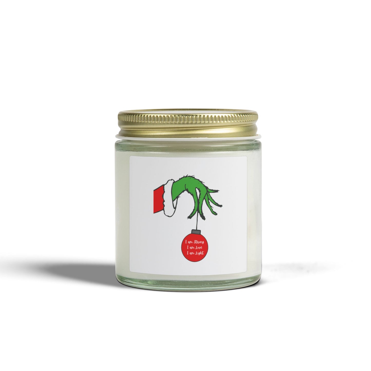 Grinch Hand Christmas Candle  Coconut Apricot Wax (4oz/9oz)
