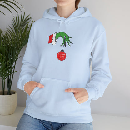 Grinch Hand Holding Ornament Hoodie