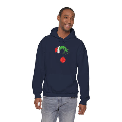 Grinch Hand Holding Ornament Hoodie