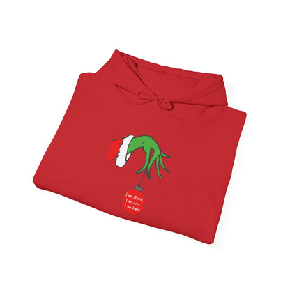 Grinch Hand Holding Ornament Hoodie