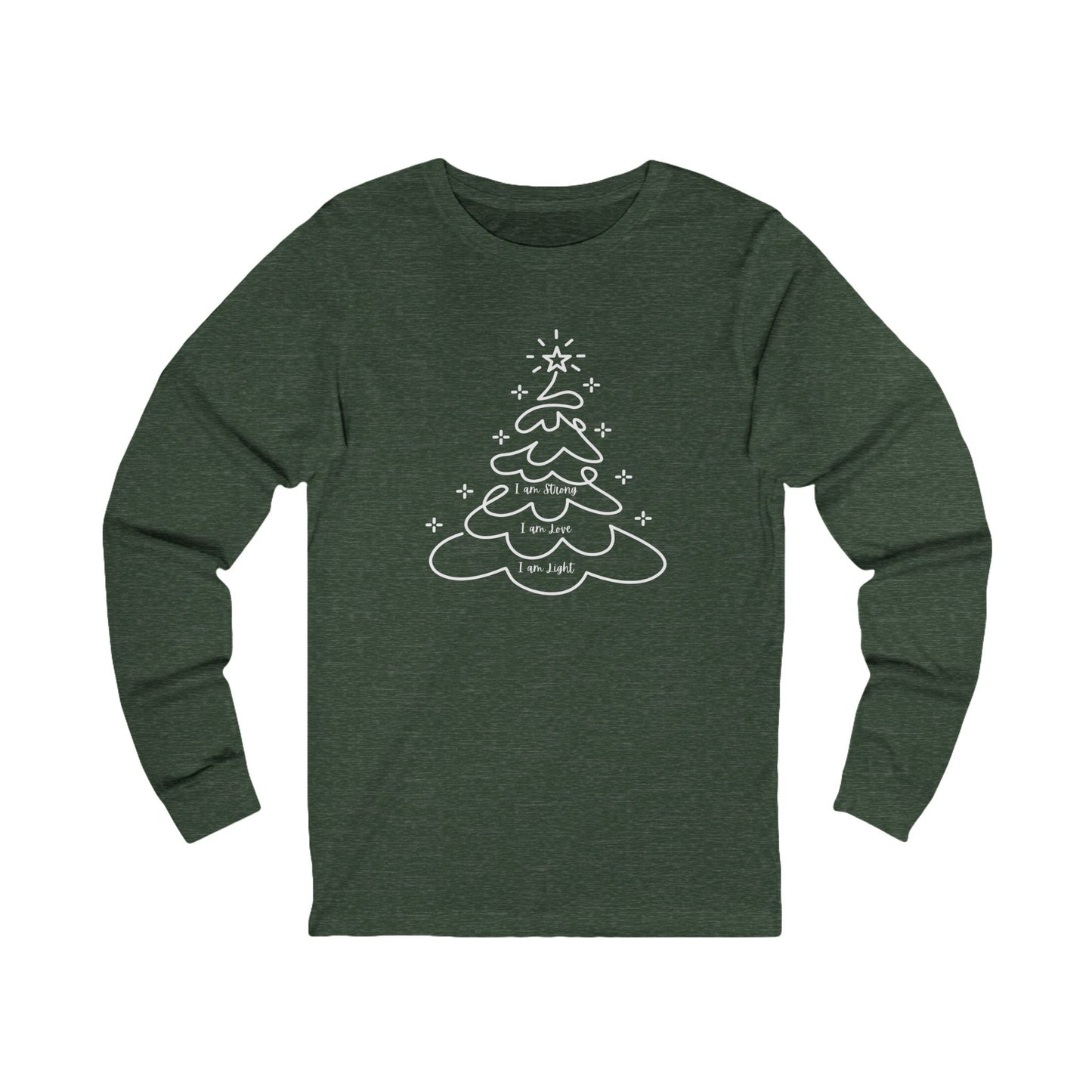 Christmas Tree Line Art Long Sleeve Tee