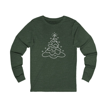 Christmas Tree Line Art Long Sleeve Tee