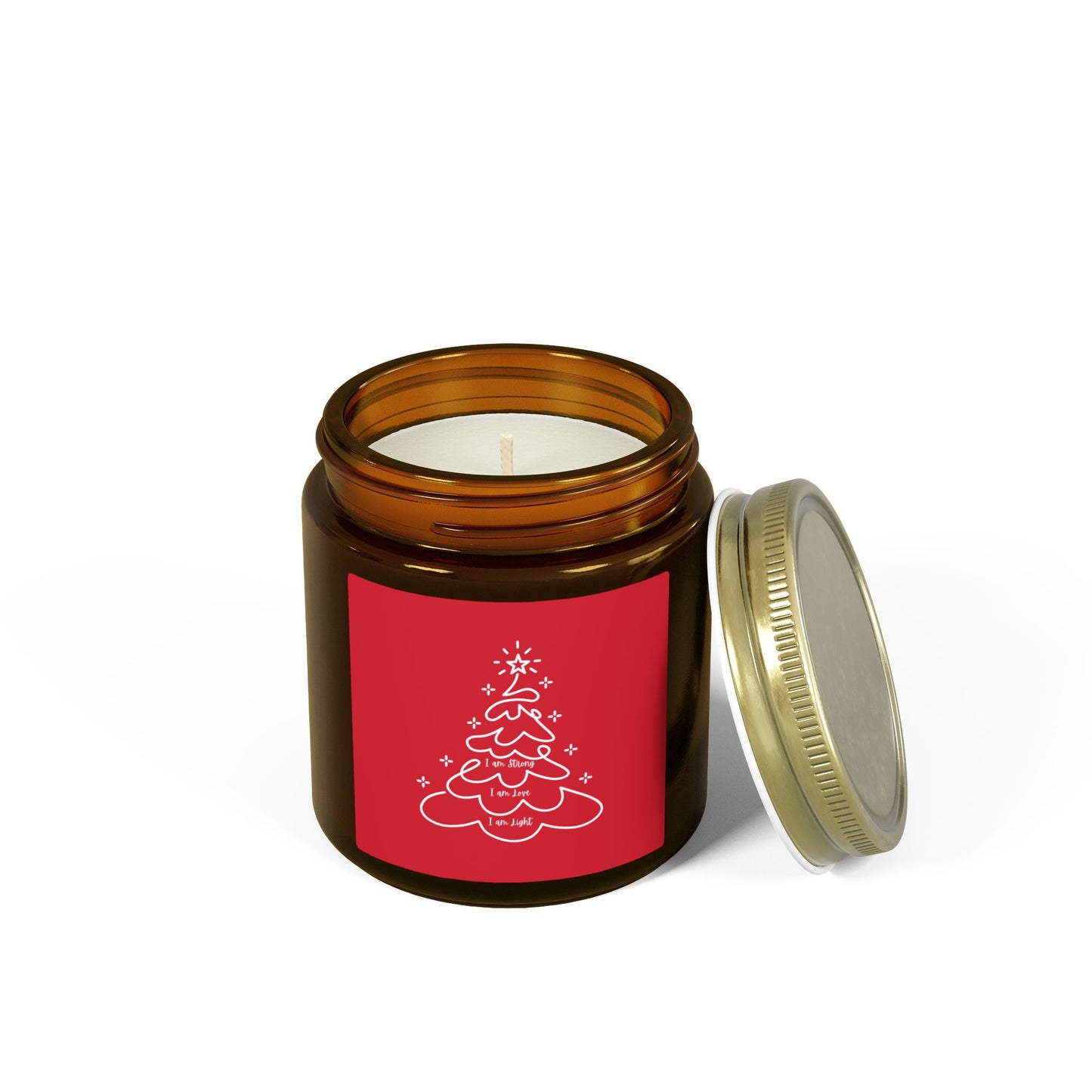 Christmas Tree Scented Jar Coconut Apricot Candle (4oz/9oz) Red