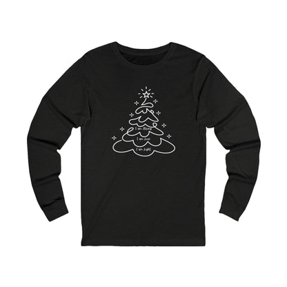 Christmas Tree Line Art Long Sleeve Tee