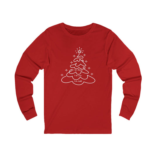 Christmas Tree Line Art Long Sleeve Tee