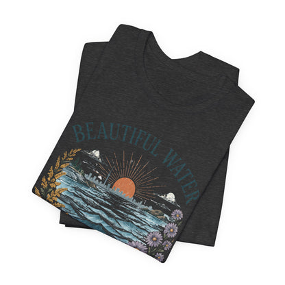 Beautiful Water Lake Ontario T-Shirt — Coastal Sunset Floral Tee