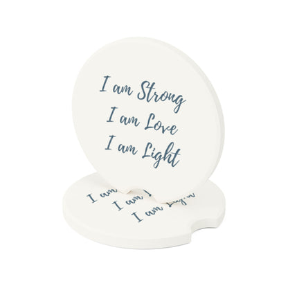 'I am Strong, I am Love, I am Light' Soapstone Car Coaster
