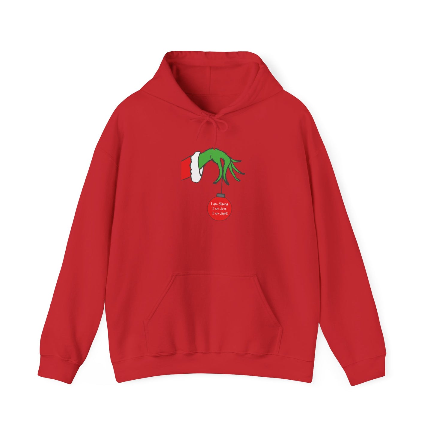 Grinch Hand Holding Ornament Hoodie