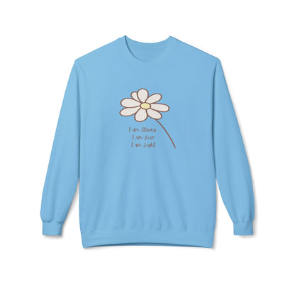 Daisy Line Art Sweatshirt — Minimal Floral Crewneck