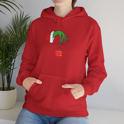 Grinch Hand Holding Ornament Hoodie