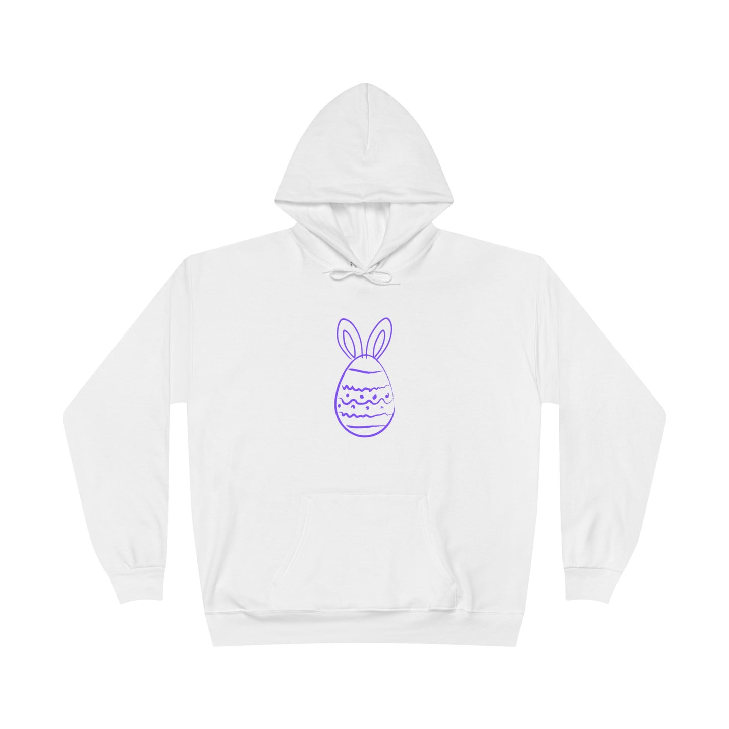 Purple Easter Bunny Egg Hoodie - Minimal Pastel Holiday Pullover