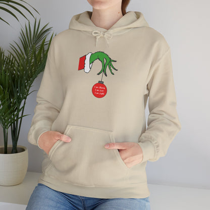 Grinch Hand Holding Ornament Hoodie