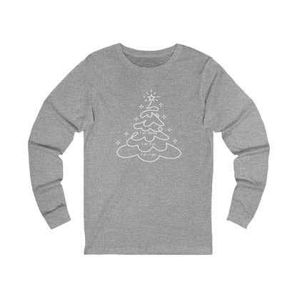 Christmas Tree Line Art Long Sleeve Tee