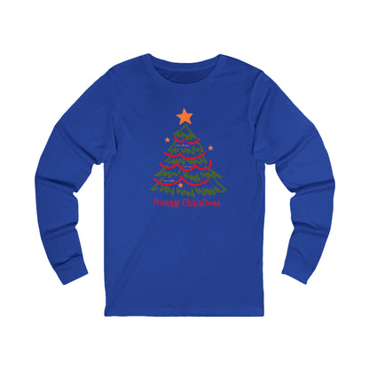 Merry Christmas Sketch Tree Long Sleeve Tee