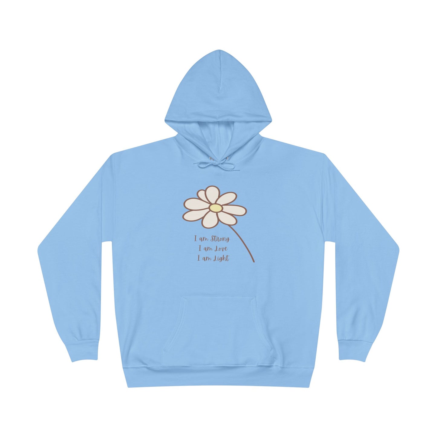 Daisy Minimalist Hoodie — Simple Hand-Drawn Flower Pullover