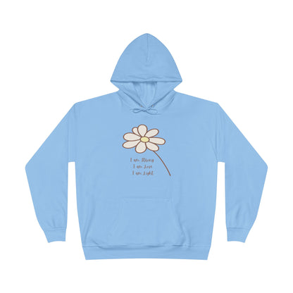 Daisy Minimalist Hoodie — Simple Hand-Drawn Flower Pullover