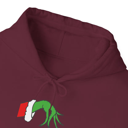 Grinch Hand Holding Ornament Hoodie
