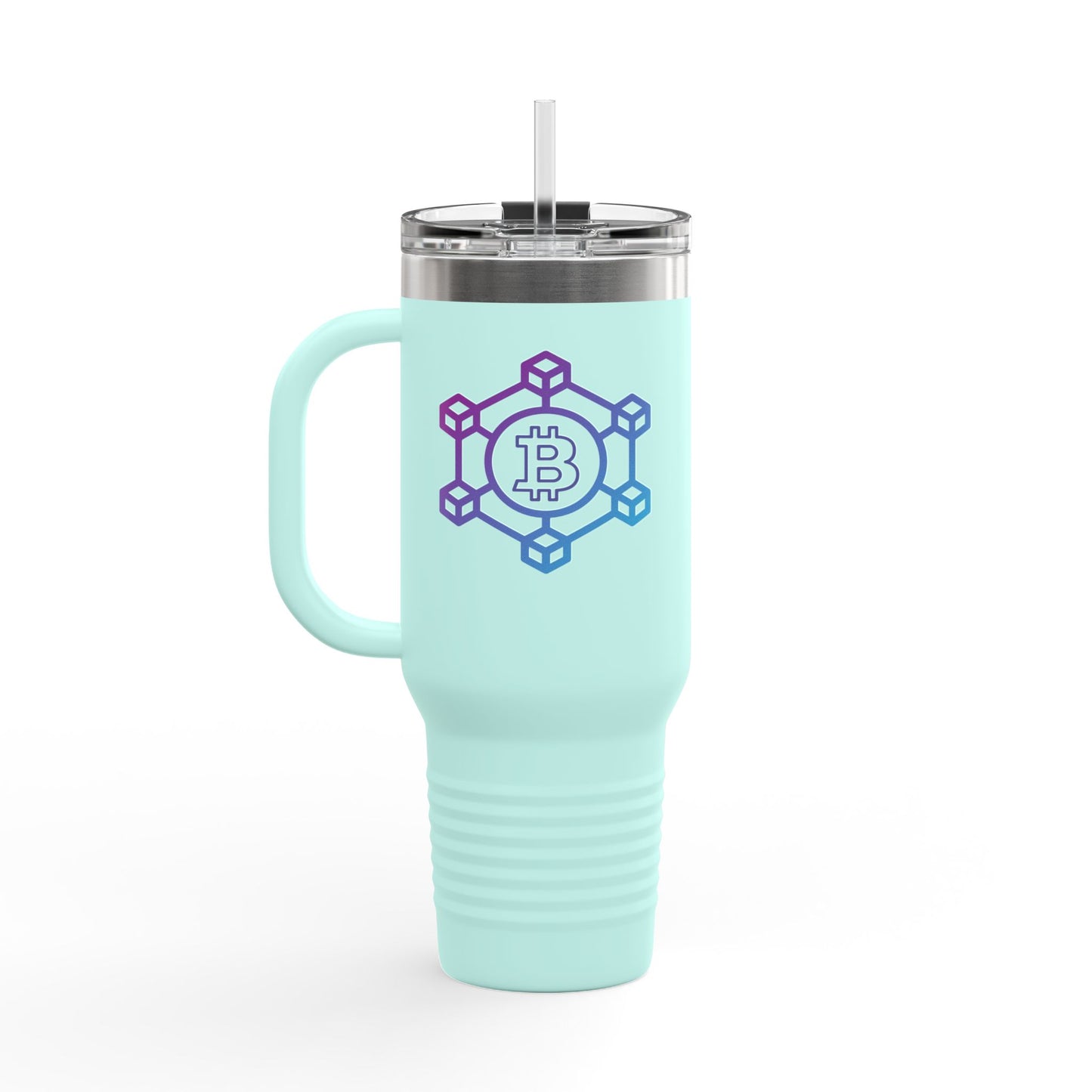 Bitcoin Blockchain Insulated Travel Mug, 40oz