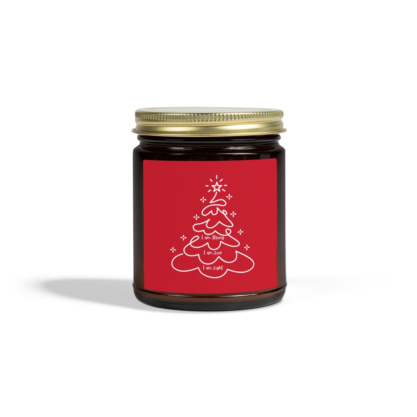 Christmas Tree Scented Jar Coconut Apricot Candle (4oz/9oz) Red