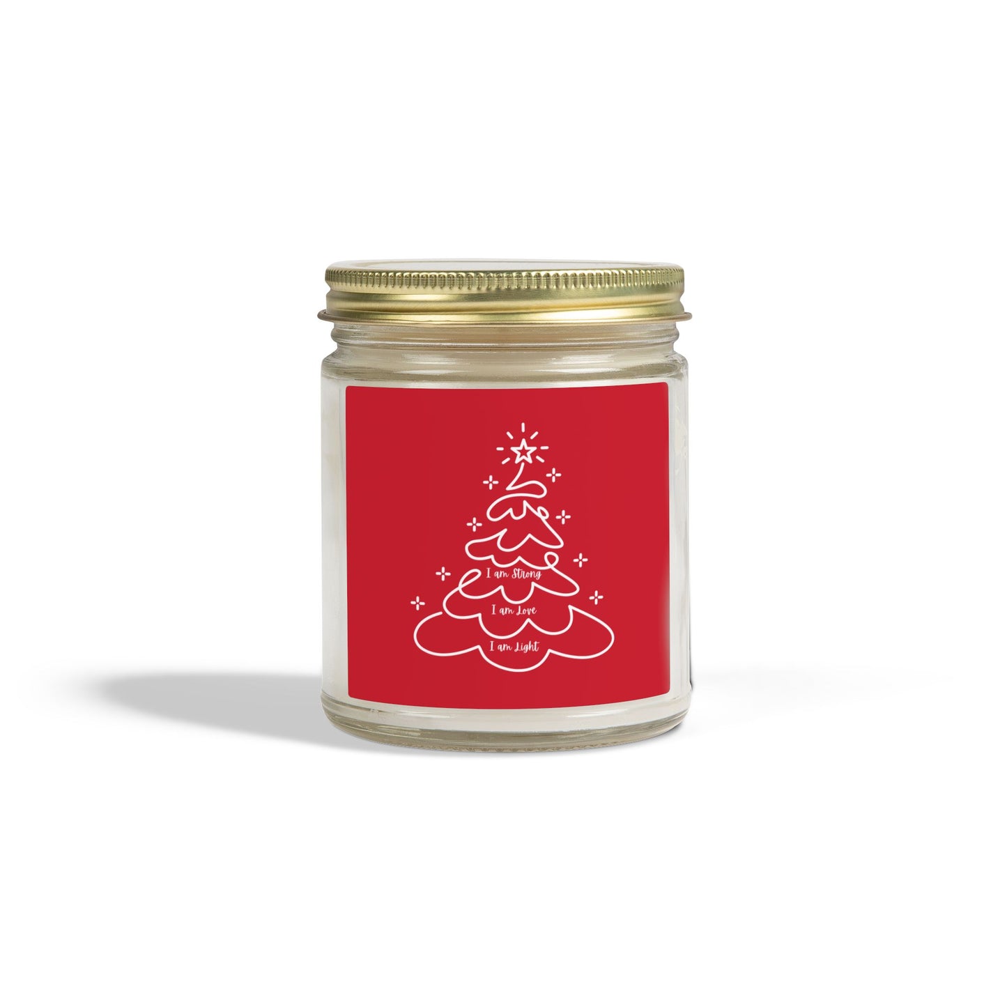 Christmas Tree Scented Jar Coconut Apricot Candle (4oz/9oz) Red