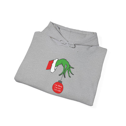 Grinch Hand Holding Ornament Hoodie