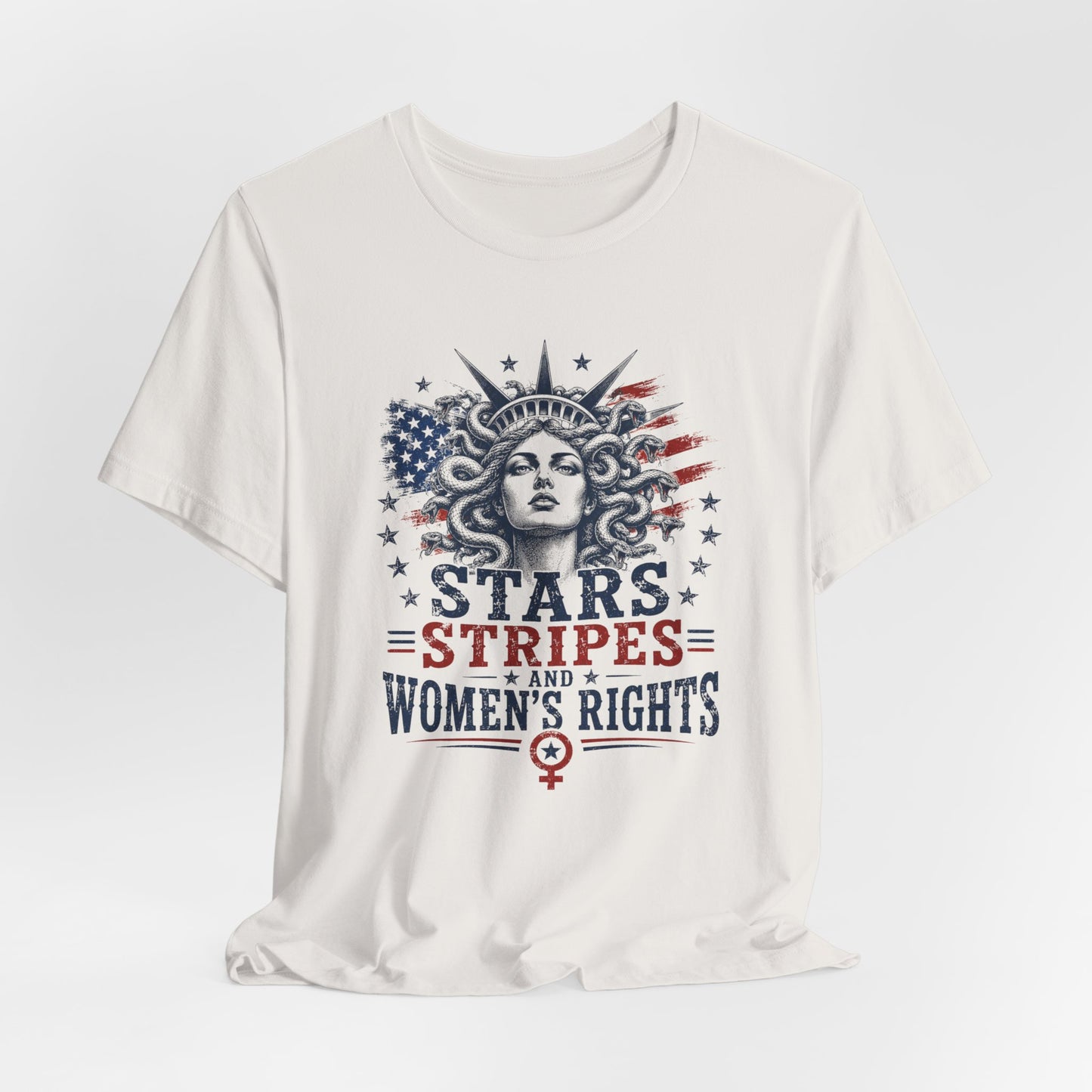Stars Stripes and Women's Rights T-Shirt | Statue of Liberty Feminist Tee