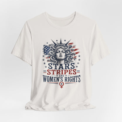 Stars Stripes and Women's Rights T-Shirt | Statue of Liberty Feminist Tee