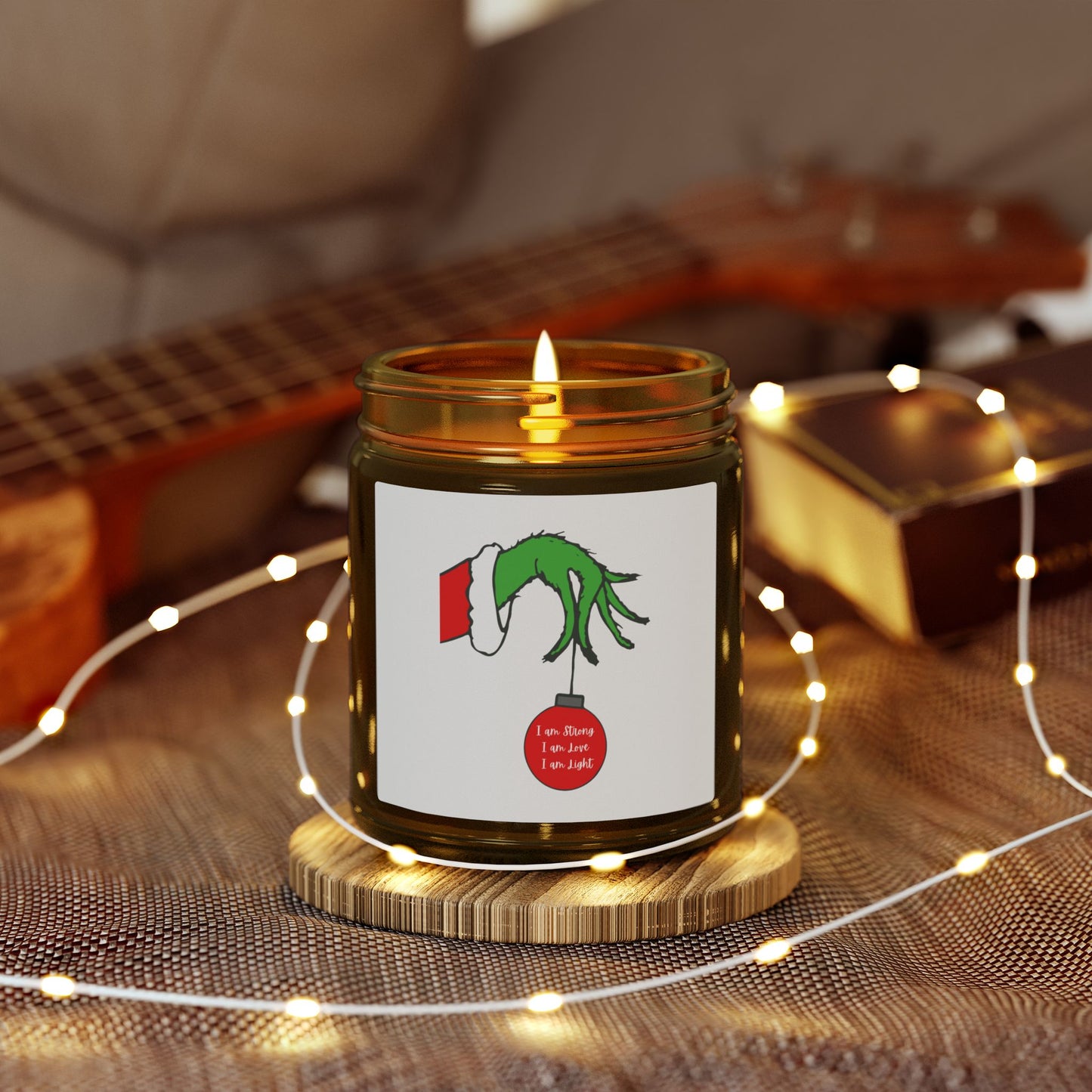 Grinch Hand Christmas Candle  Coconut Apricot Wax (4oz/9oz)