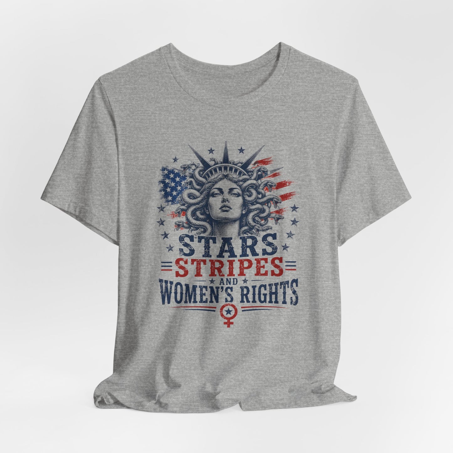 Stars Stripes and Women's Rights T-Shirt | Statue of Liberty Feminist Tee
