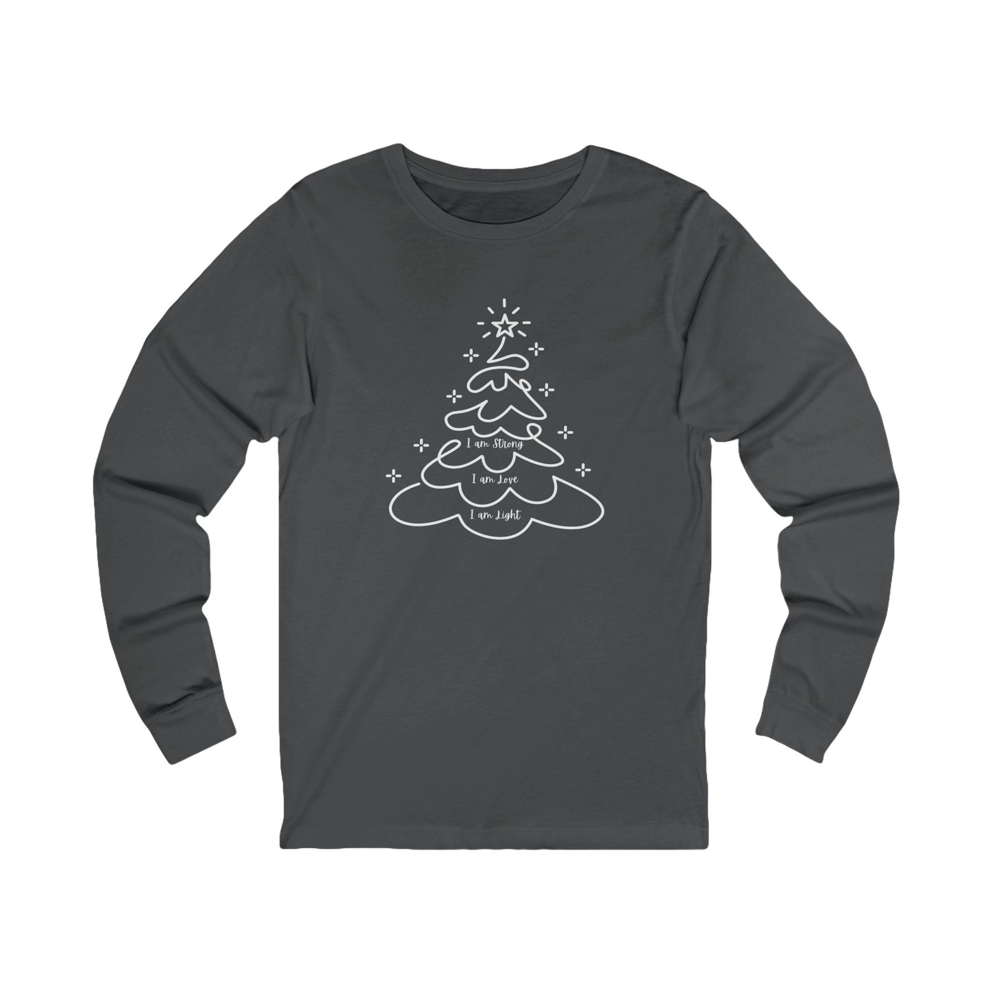 Christmas Tree Line Art Long Sleeve Tee