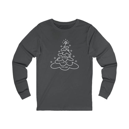 Christmas Tree Line Art Long Sleeve Tee