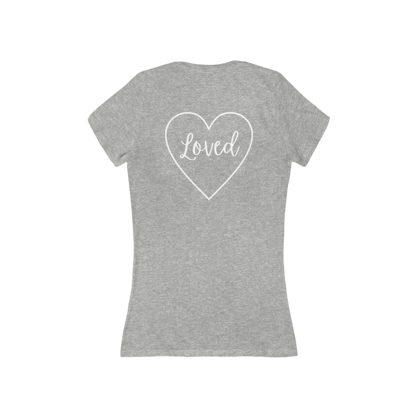 Loved Heart Deep V-Neck Tee for Women