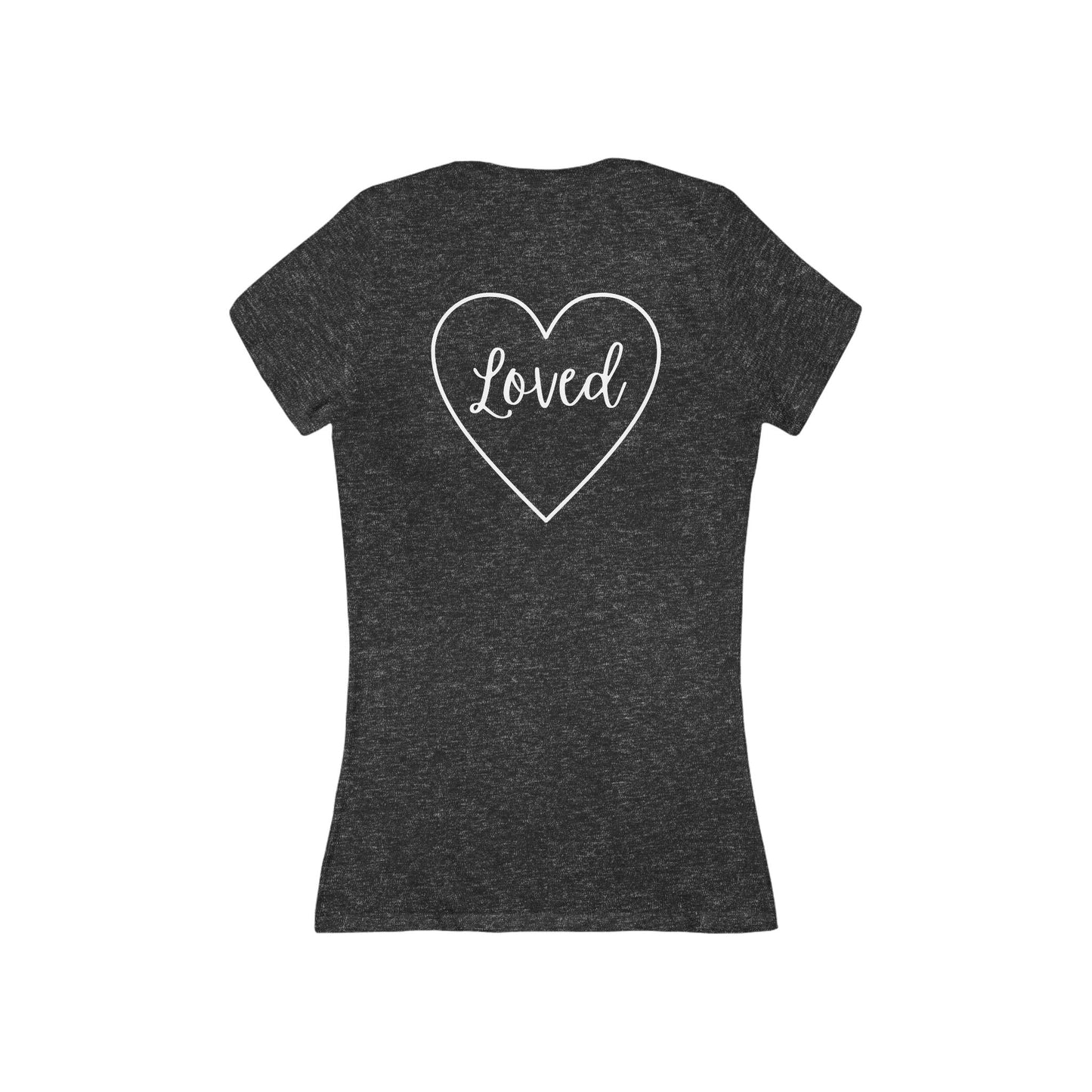 Loved Heart Deep V-Neck Tee for Women