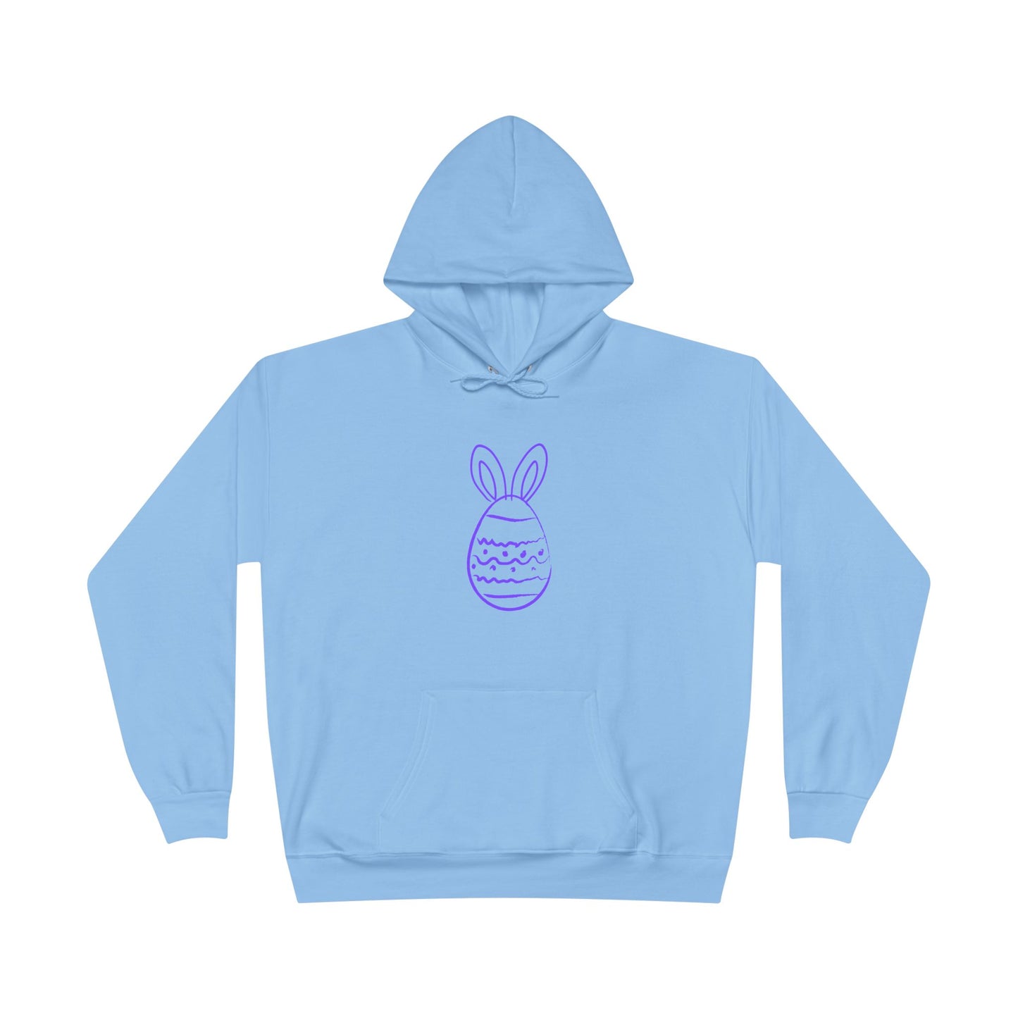 Purple Easter Bunny Egg Hoodie - Minimal Pastel Holiday Pullover