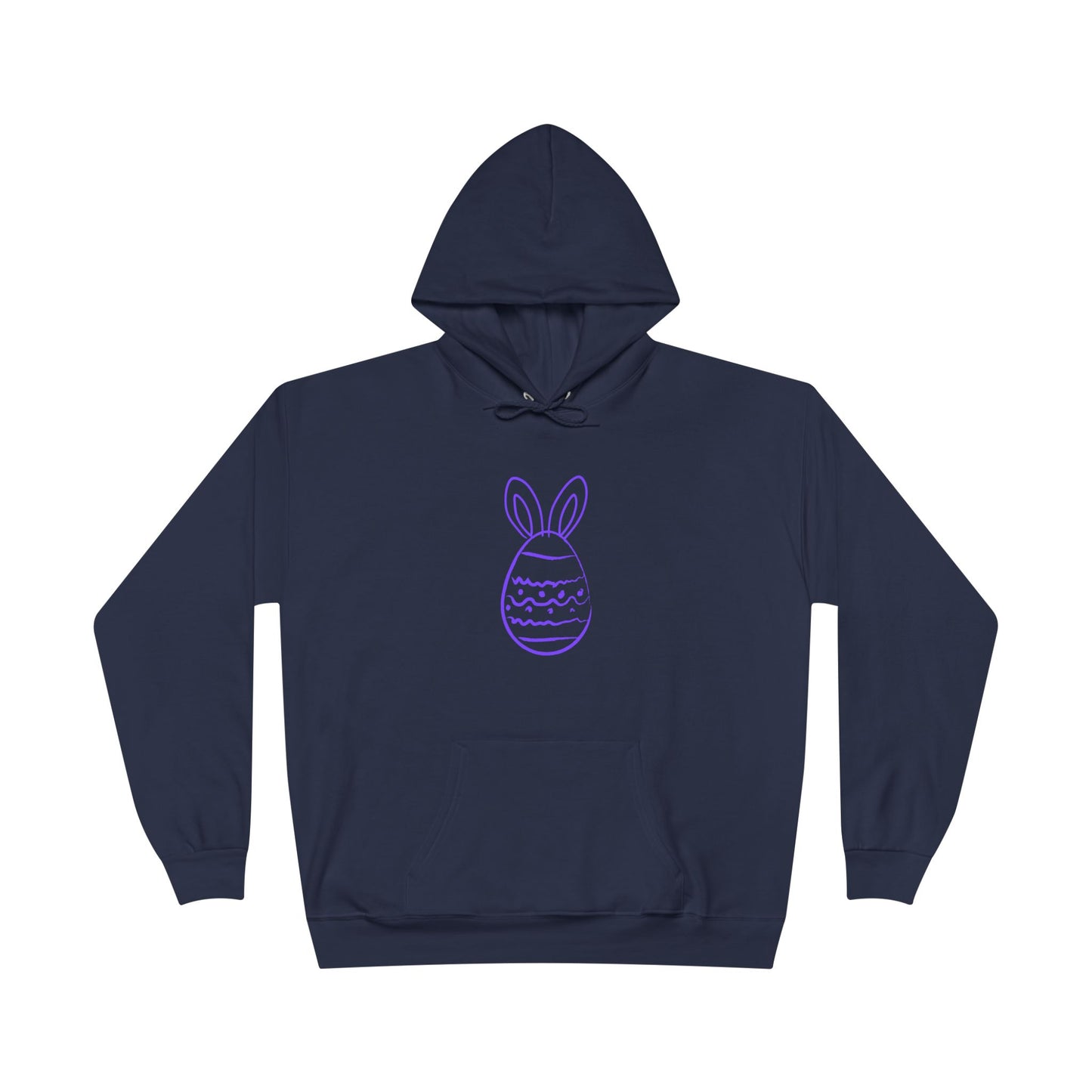 Purple Easter Bunny Egg Hoodie - Minimal Pastel Holiday Pullover