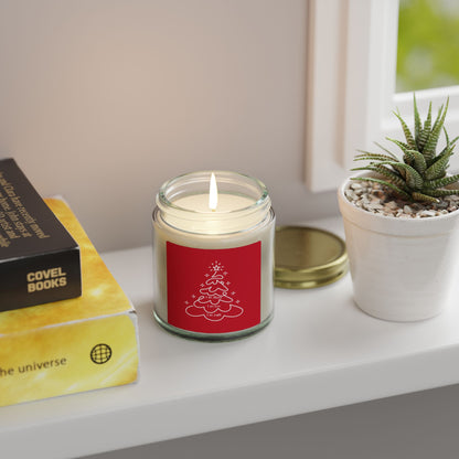 Christmas Tree Scented Jar Coconut Apricot Candle (4oz/9oz) Red