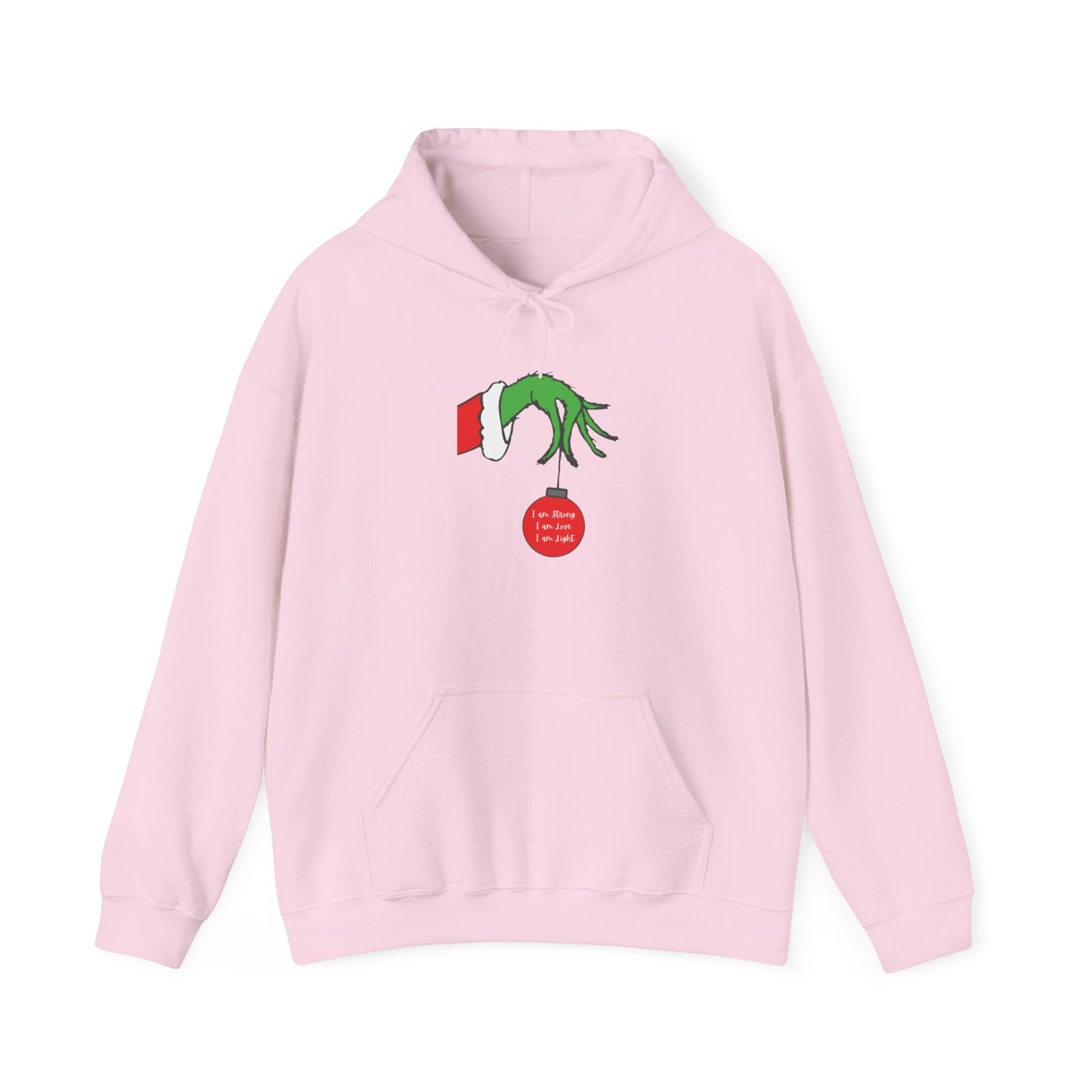 Grinch Hand Holding Ornament Hoodie
